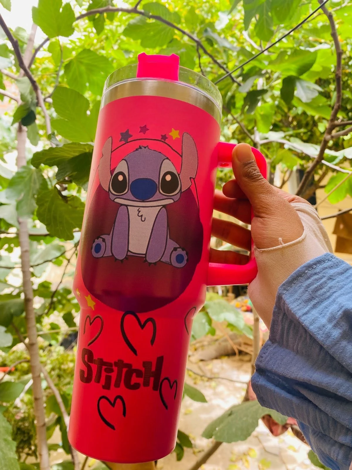 thermos stitch 900ml  avec paille